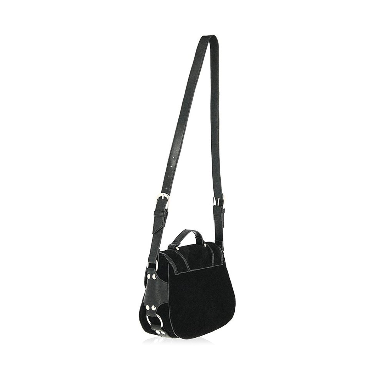 Bolso bandolera Triple Goddess de Restyle en negro con adornos metálicos vista trasera