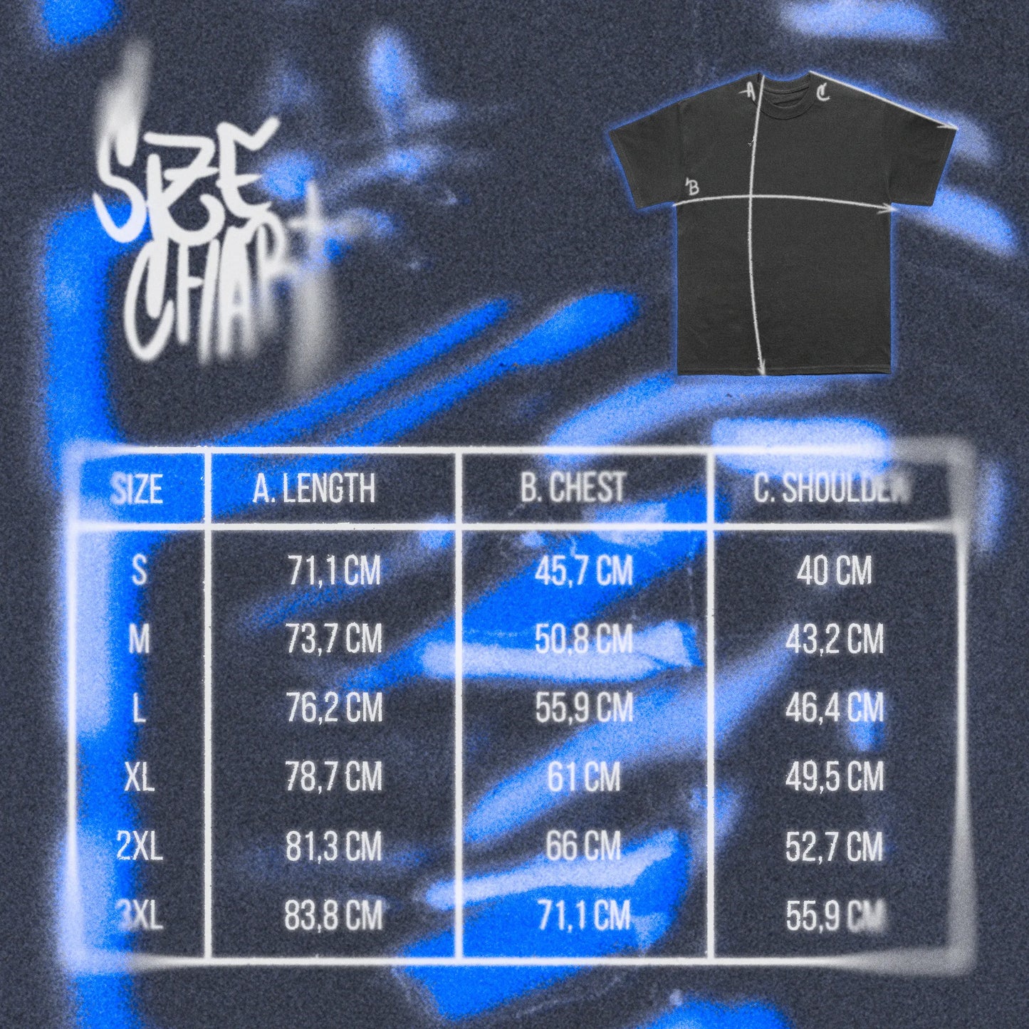 Guía de tallas para las camisetas de manga corta de Halfcurve