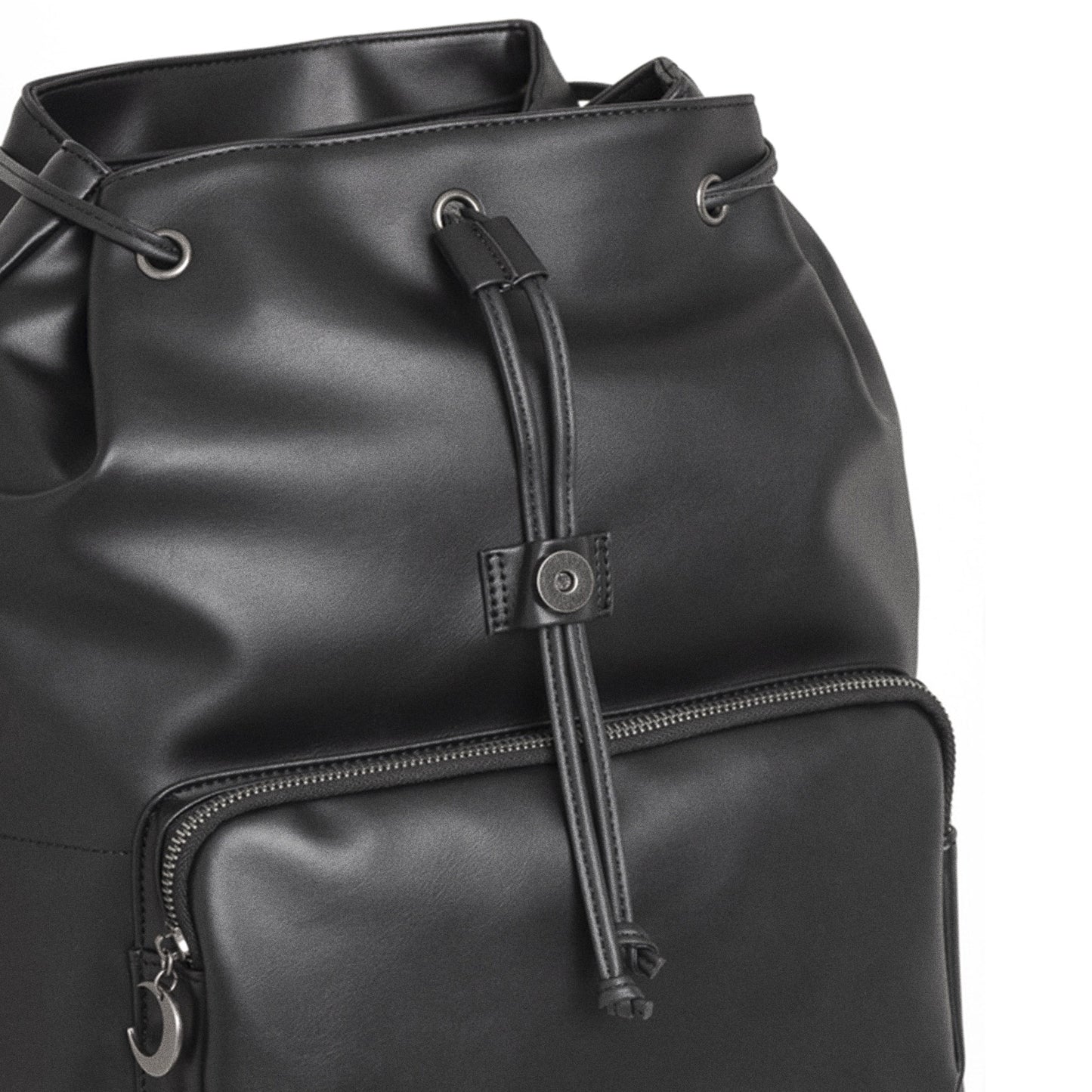 Mochila con solapa en forma de serpiente bordada con motivos inspirados en las catedrales vista abierta