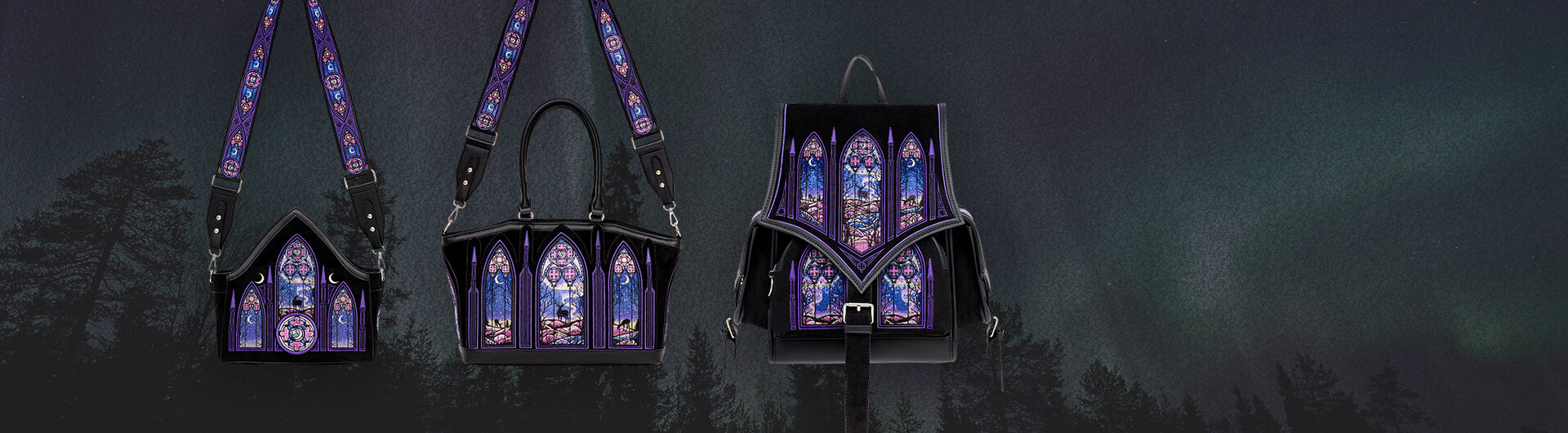 Banner de bolsos y mochilas nuevos de Restyle colección Northern Lights