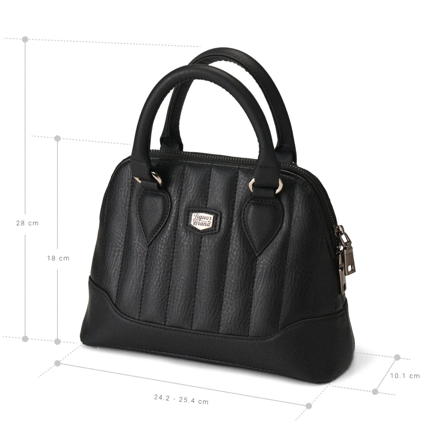 Bolso Lil' Rocket negro con dimensiones: 24.5 cm de ancho por 18 cm de alto.