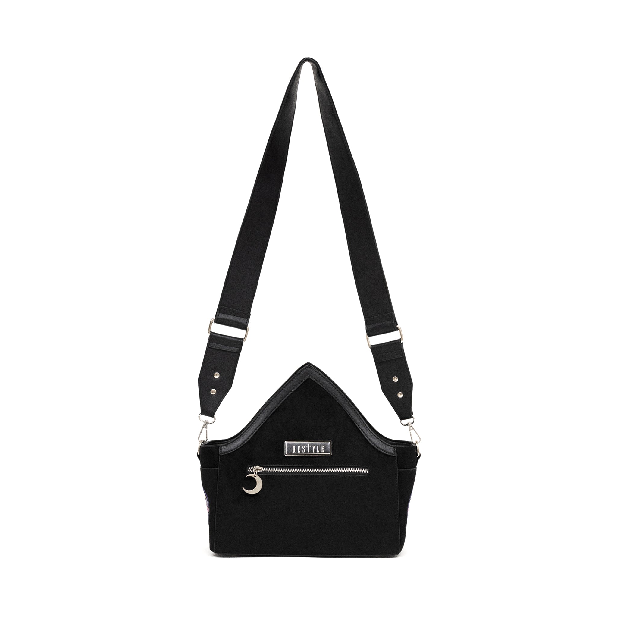  Restyle crossbody bag with cathedral and aurora borealis embroidery - rear full view