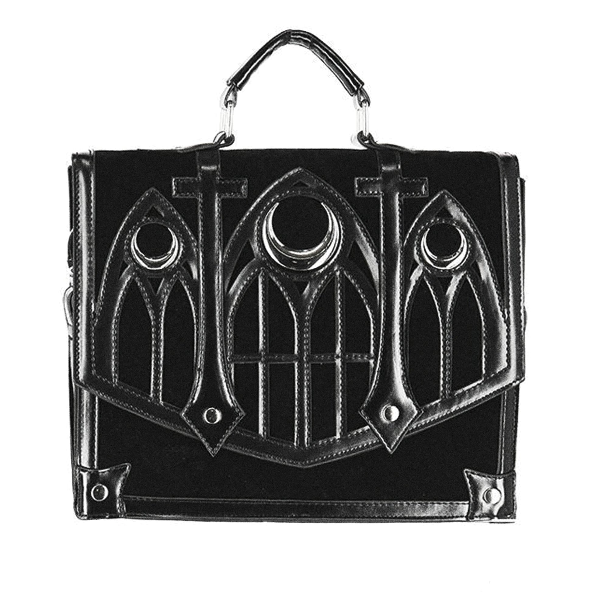 Bolso bandolera Cathedral de Restyle color negro vista frontal