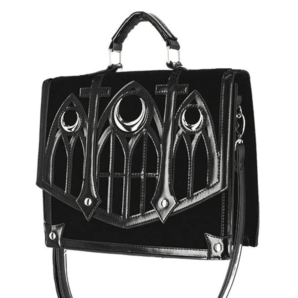  Restyle Cathedral black crossbody bag - front angle view