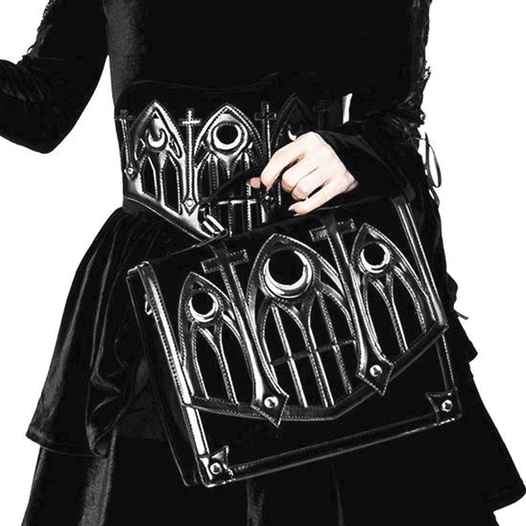  Restyle Cathedral black crossbody bag - worn by model