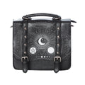  Banned Alternative Cosmic Small Satchel black square bag with moons - front view