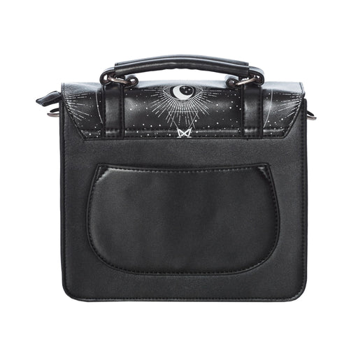  Banned Alternative Cosmic Small Satchel black square bag with moons - rear view