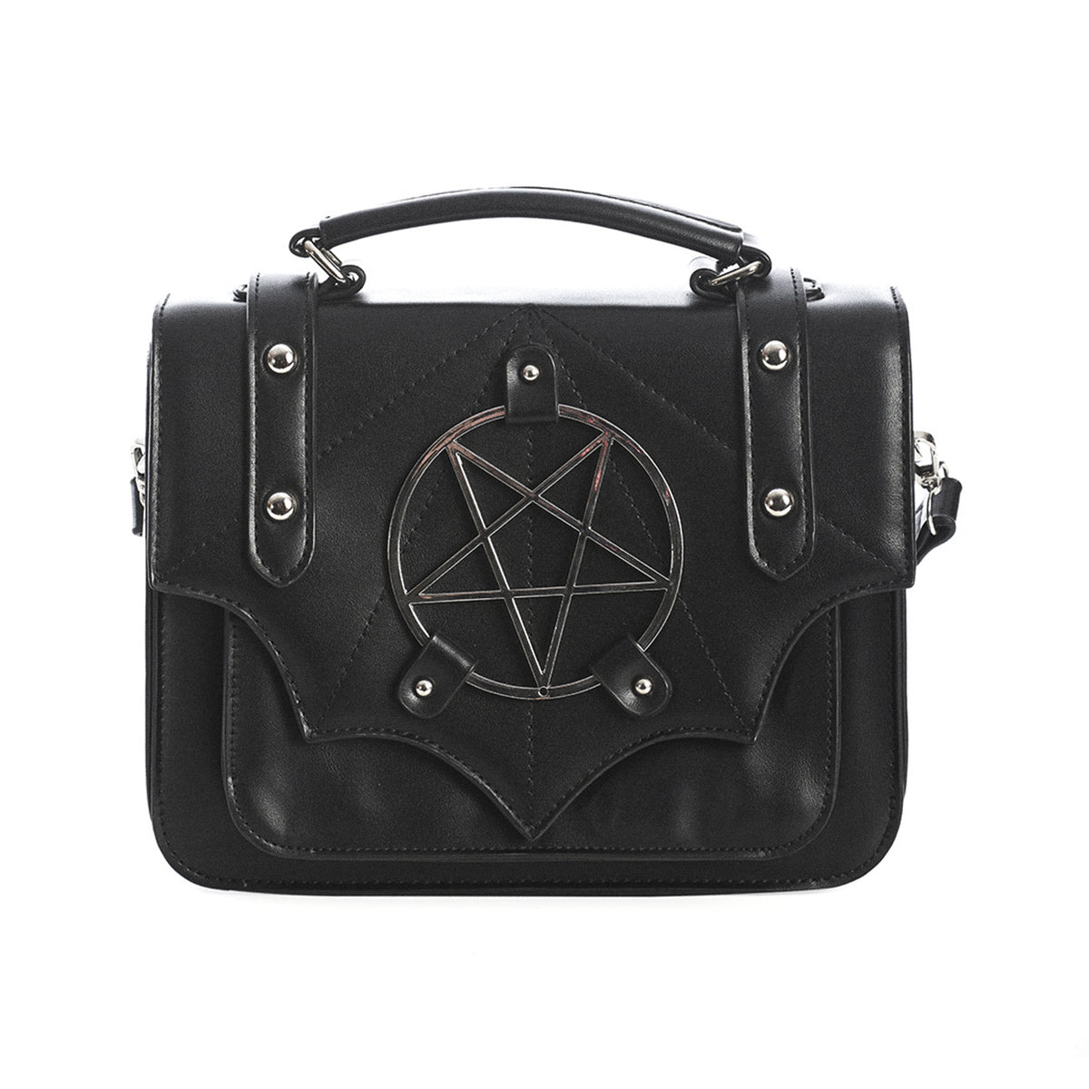  Banned Alternative Moloch black square crossbody bag - front view