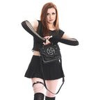  Banned Alternative Moloch black square crossbody bag - worn by model