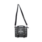  Banned Alternative Moth black square crossbody bag with moth print - with strap view