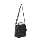  Convertible backpack/crossbody with bat wing flap - angle view with crossbody strap