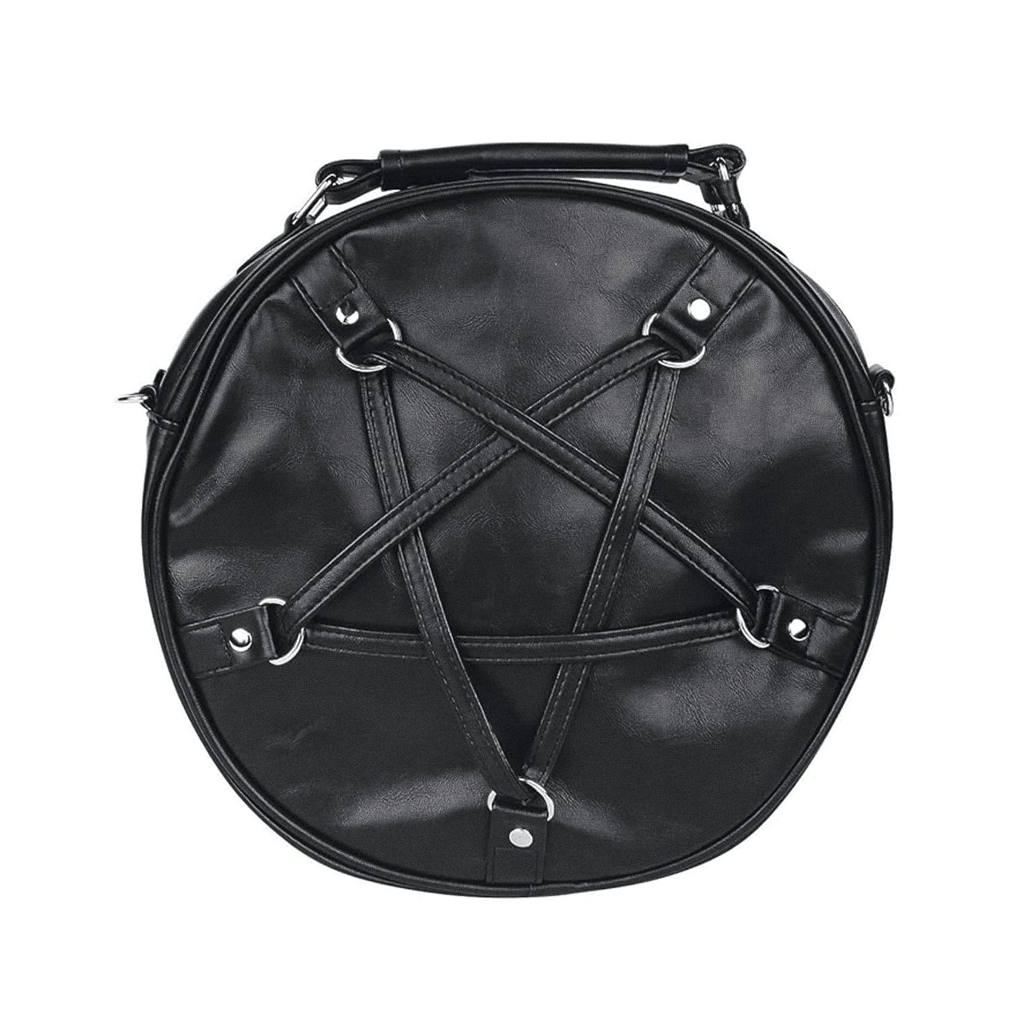 Bolso bandolera redondo Time Travel de Banned Alternative color negro vista frontal