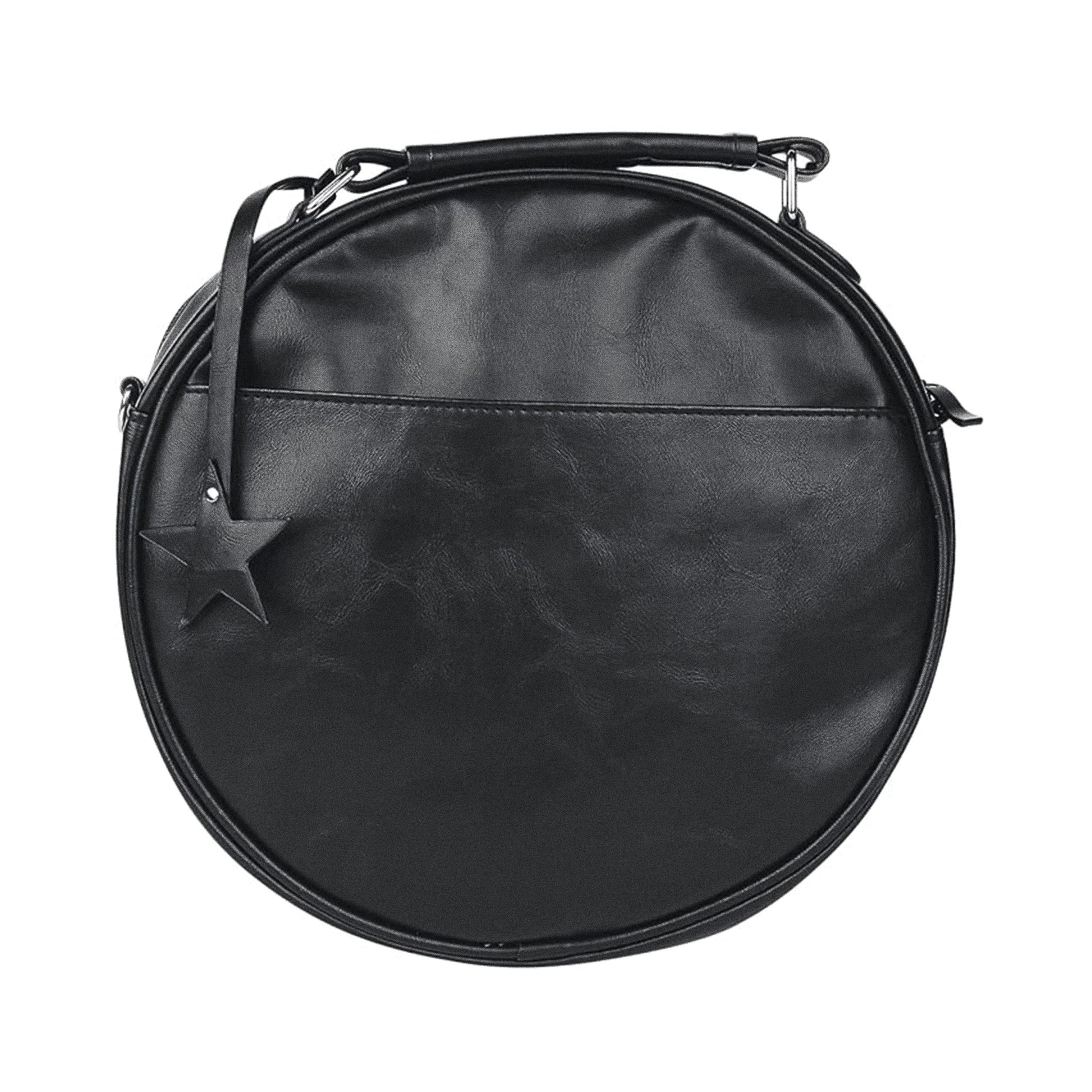 Bolso bandolera redondo Time Travel de Banned Alternative color negro vista posterior