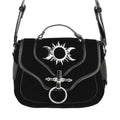 Bolso bandolera Triple Goddess de Restyle en negro con adornos metálicos vista frontal 