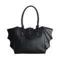  Banned Alternative Annabelle large black shoulder bag with bat details - front view