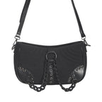  Banned Alternative Earthworm black shoulder/crossbody bag with chain - front view