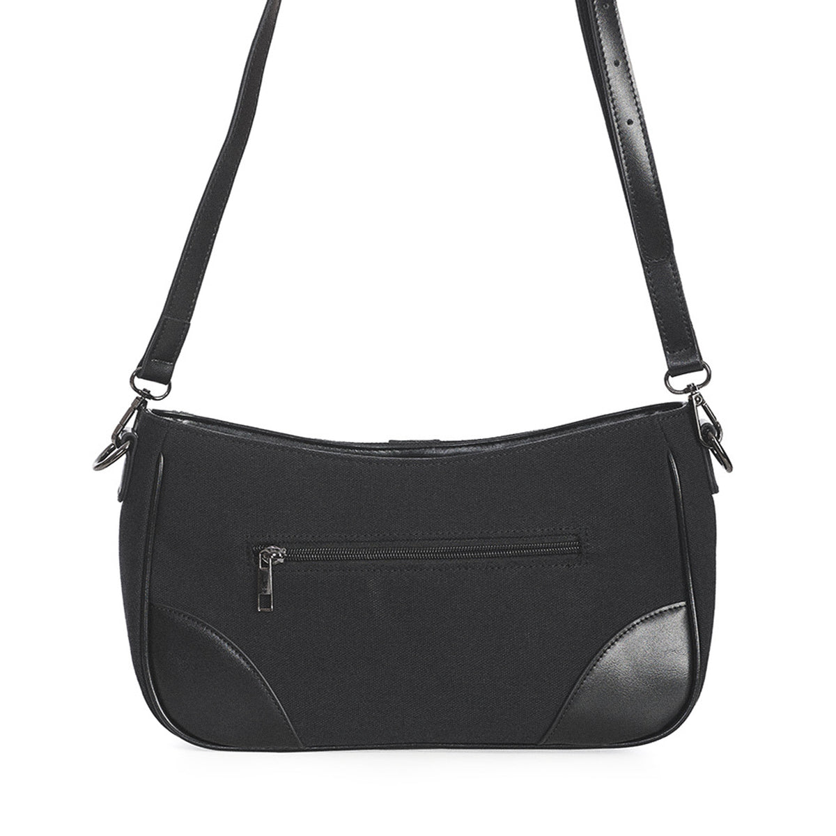  Banned Alternative Earthworm black shoulder/crossbody bag with chain - rear view