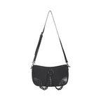  Banned Alternative Earthworm black shoulder/crossbody bag with chain - front strap view