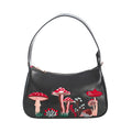  Banned Alternative shoulder bag with mushroom and hedgehog embroidery - front view