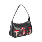  Banned Alternative shoulder bag with mushroom and hedgehog embroidery - front angle view