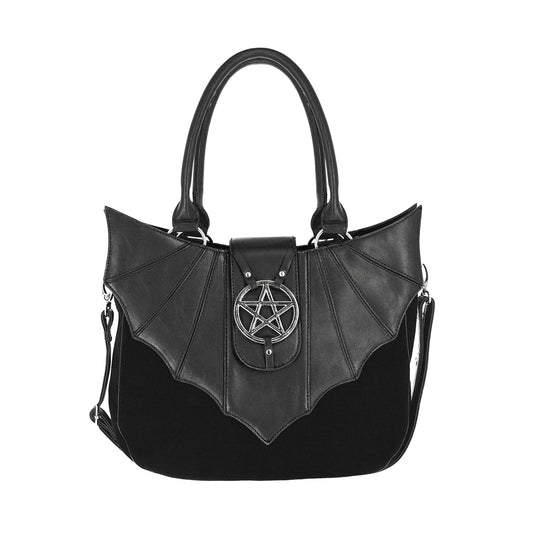 Bolso de hombro Ominous de Restyle en color negro vista frontal