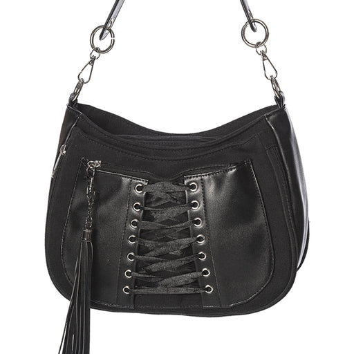  Banned Alternative Tamora black shoulder bag - front view