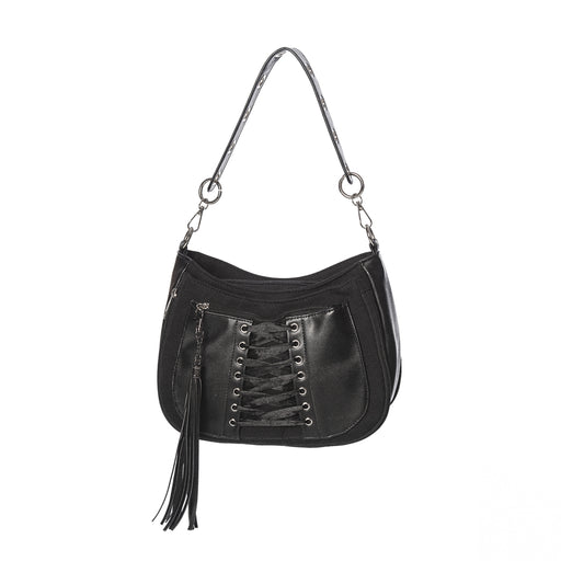  Banned Alternative Tamora black shoulder bag - full front view