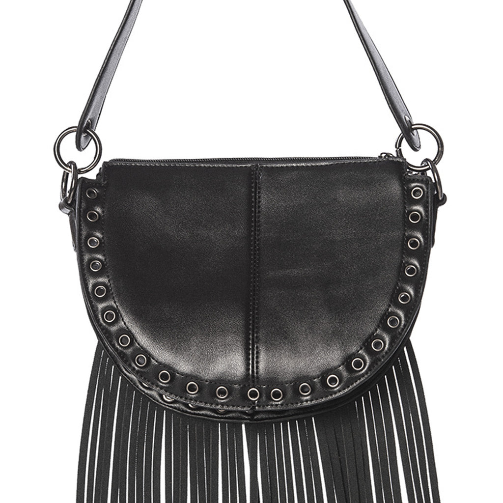  Banned Alternative Valonia Triple Moon black shoulder bag - rear detail view