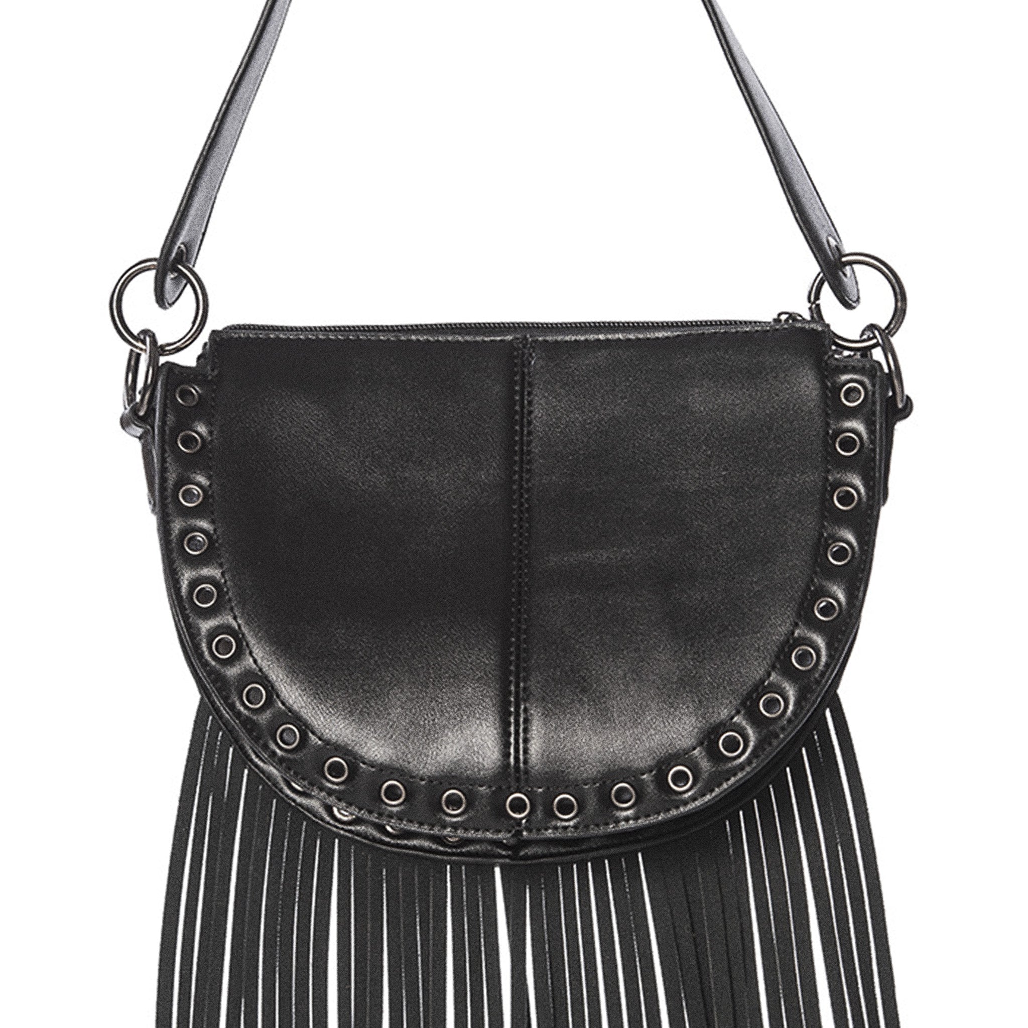  Banned Alternative Valonia Triple Moon black shoulder bag - rear detail view