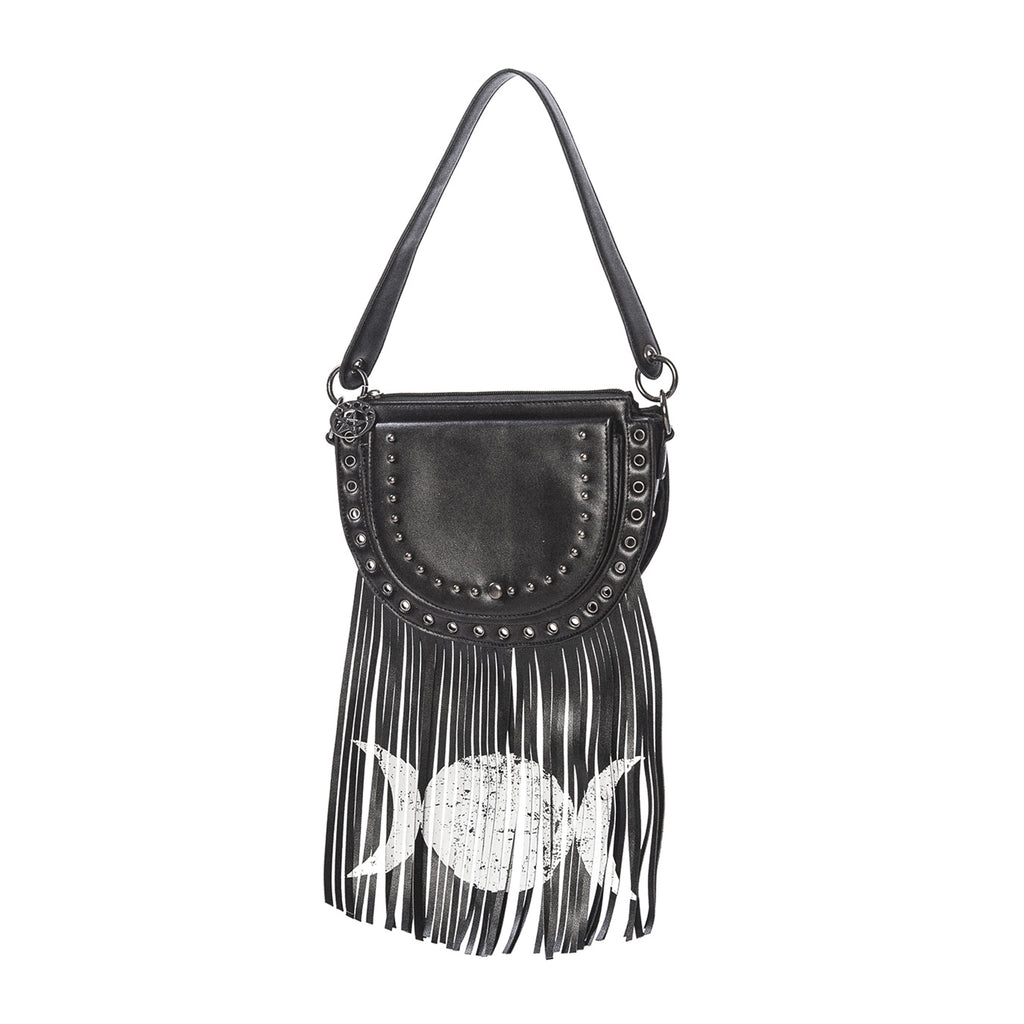  Banned Alternative Valonia Triple Moon black shoulder bag - front view