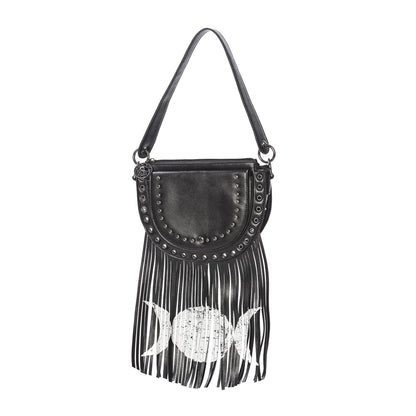 Bolso de hombro Valonia Triple Moon de Banned Alternative color negro vista frontal