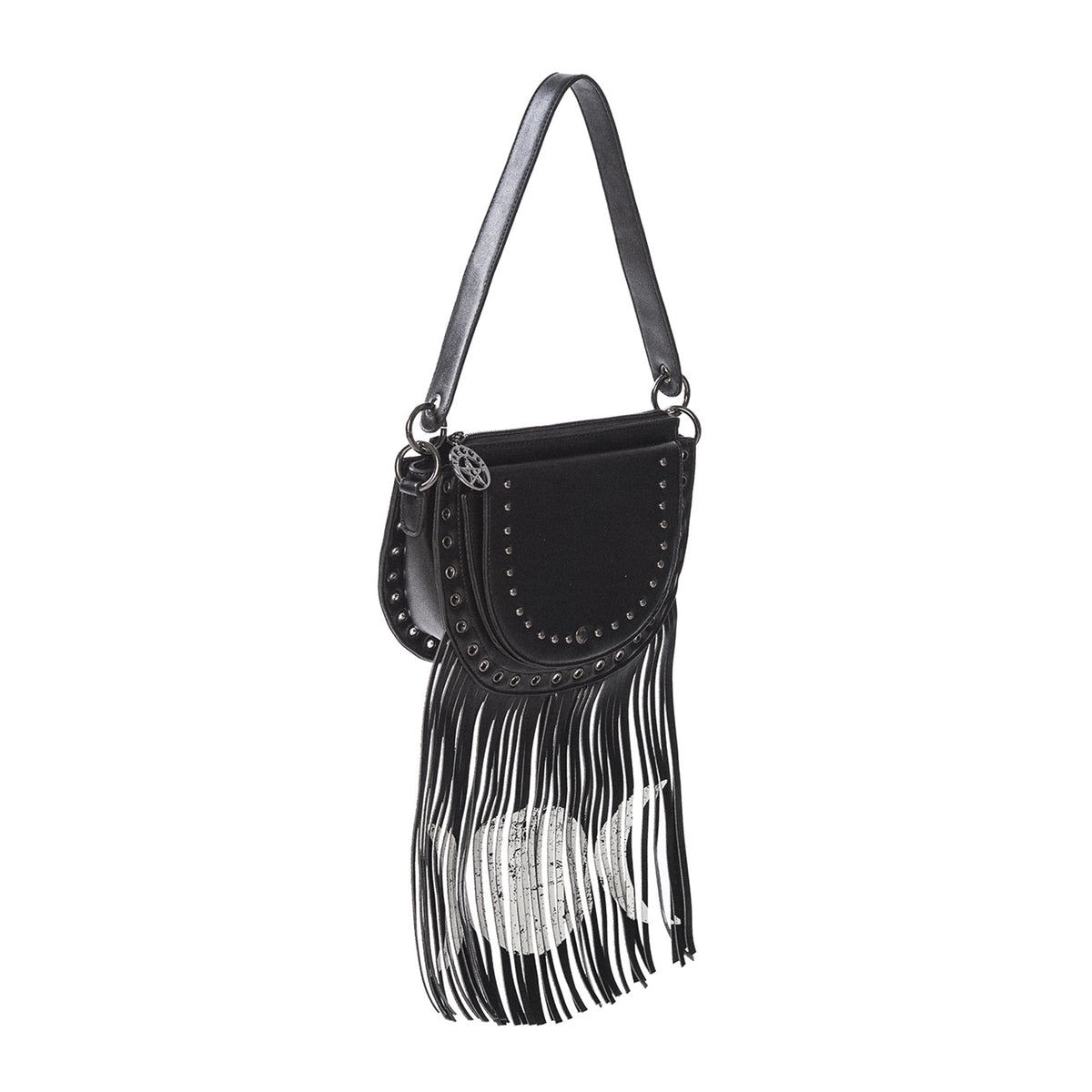  Banned Alternative Valonia Triple Moon black shoulder bag - front angle view