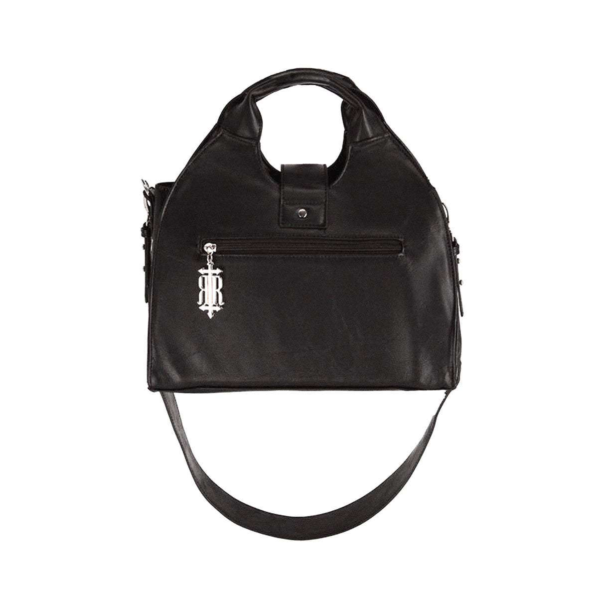  Restyle Succubus black rigid bat wing shaped handbag - rear view
