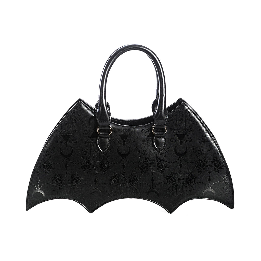  Banned Alternative Obscure Chandelier bat-shaped handbag/crossbody - front view