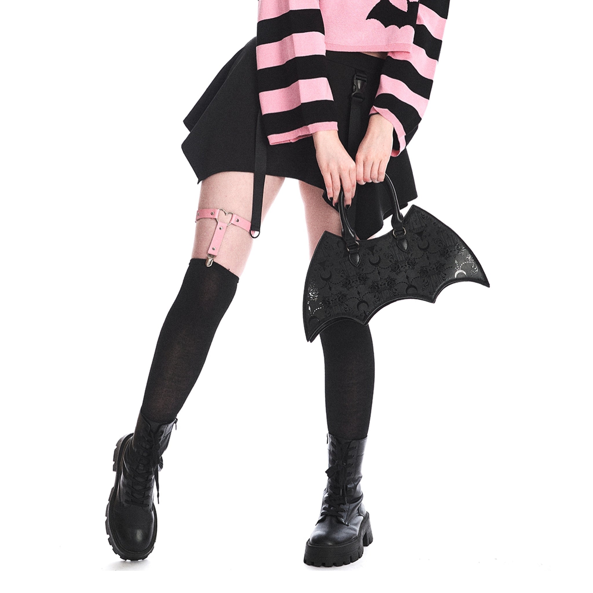  Banned Alternative Obscure Chandelier bat-shaped handbag/crossbody - worn by model