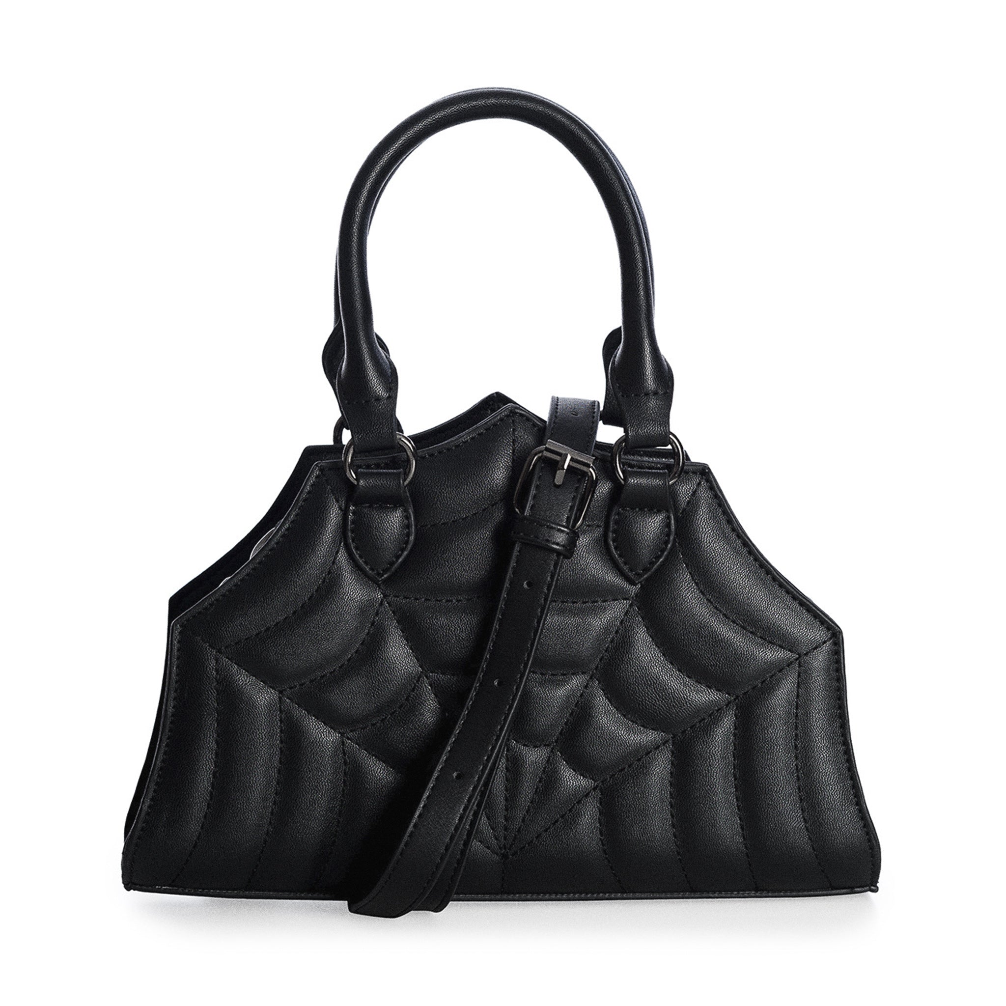  Banned Alternative Sirin black handbag - front view with strap