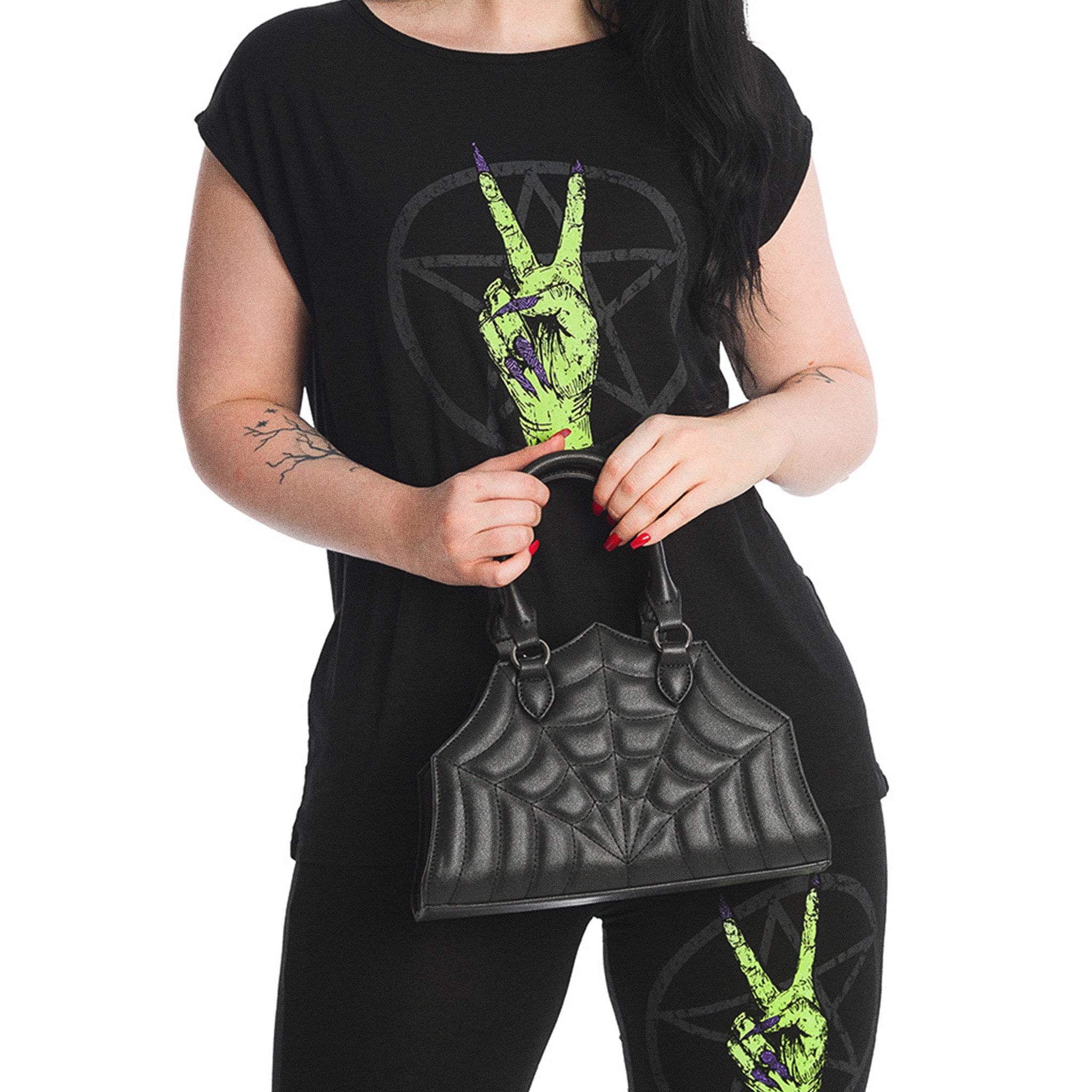  Banned Alternative Sirin black handbag - worn by model