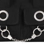  Cotton handbag/crossbody - metal eyelet and handcuff detail