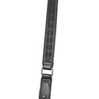  Rigid black crossbody bag with embroidered snakes - strap view