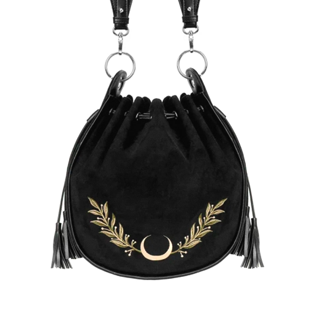  Restyle velvet bucket bag with snake embroidery - front view