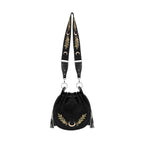  Restyle velvet bucket bag with snake embroidery - full front view