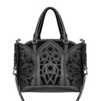  Restyle Catacombs black shopper bag with gothic architecture design - front view