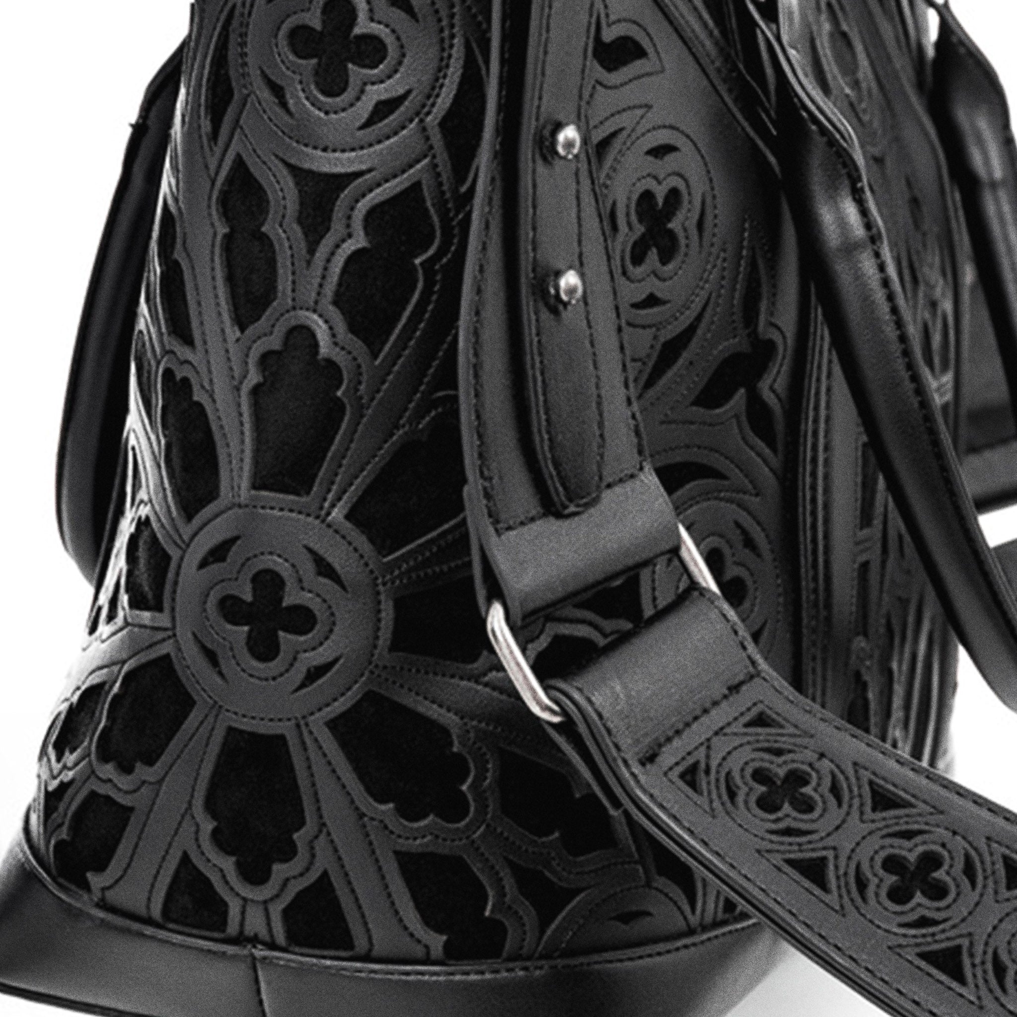  Restyle Catacombs black shopper bag - die-cut detail