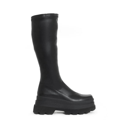 Botas altas con plataforma Tolan de KOI Footwear color negro vista lateral exterior