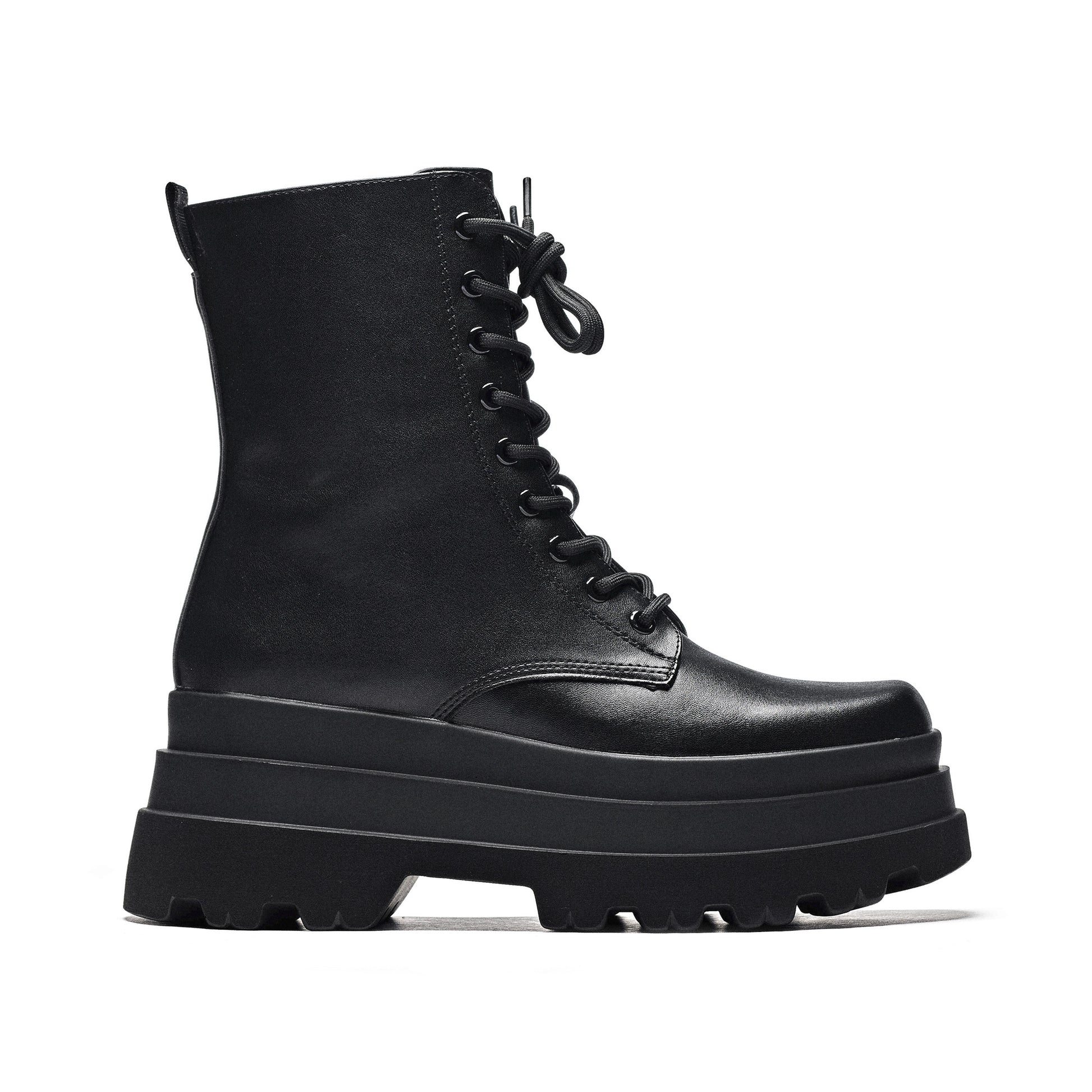 Botas con plataforma KOI Footwear Deathwatch color negro vista lateral exterior