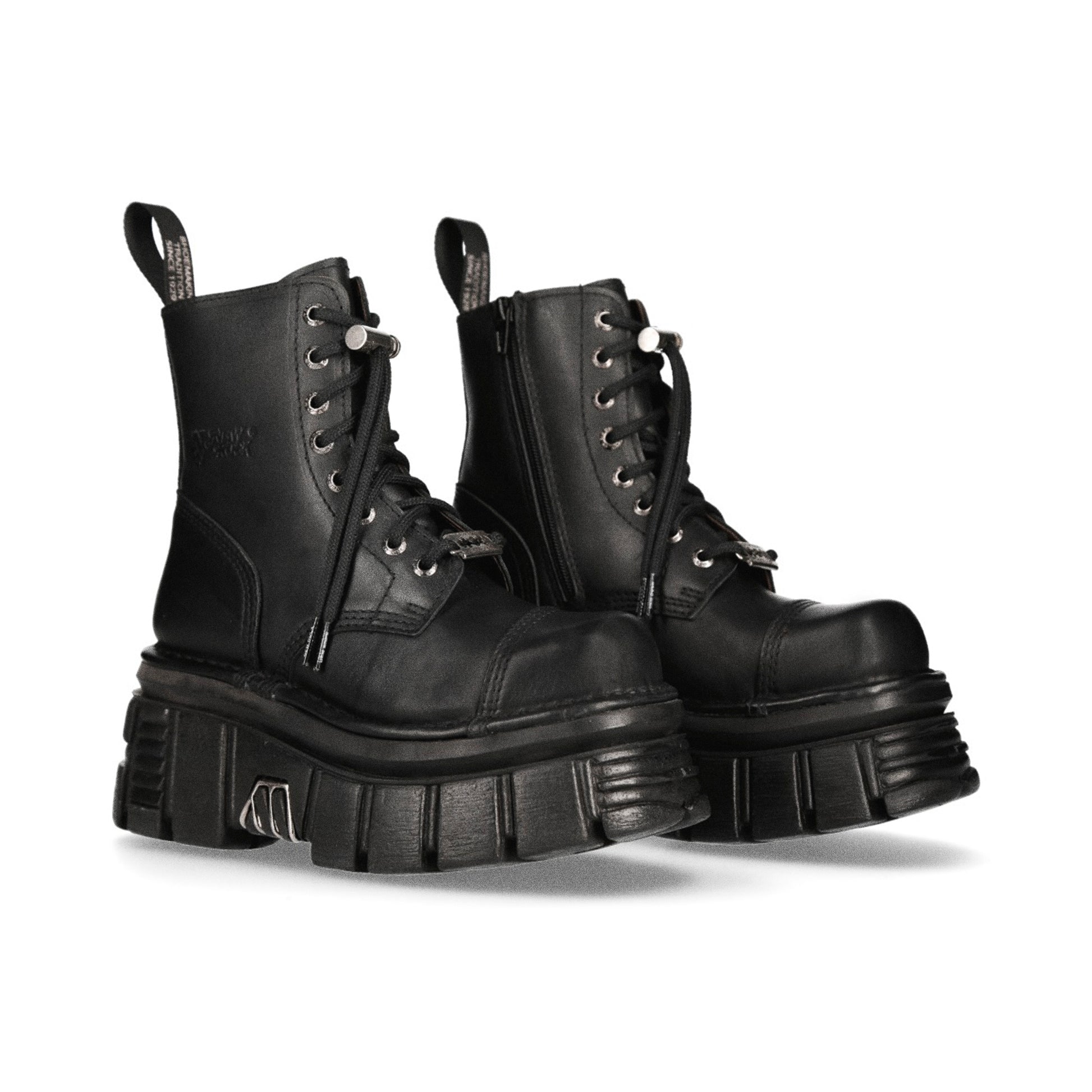 Botas militares New Rock M.NEWMILI083-S21 color negro vista par