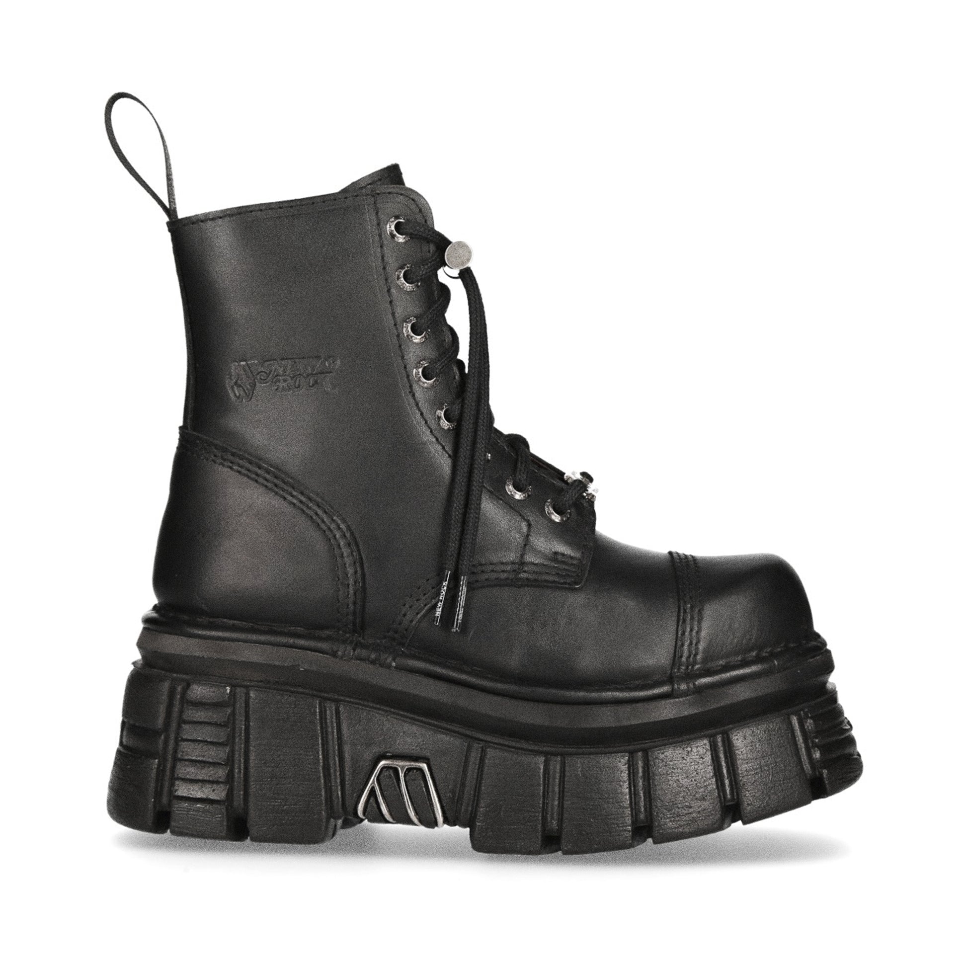 Botas militares New Rock M.NEWMILI083-S21 color negro vista lateral exterior