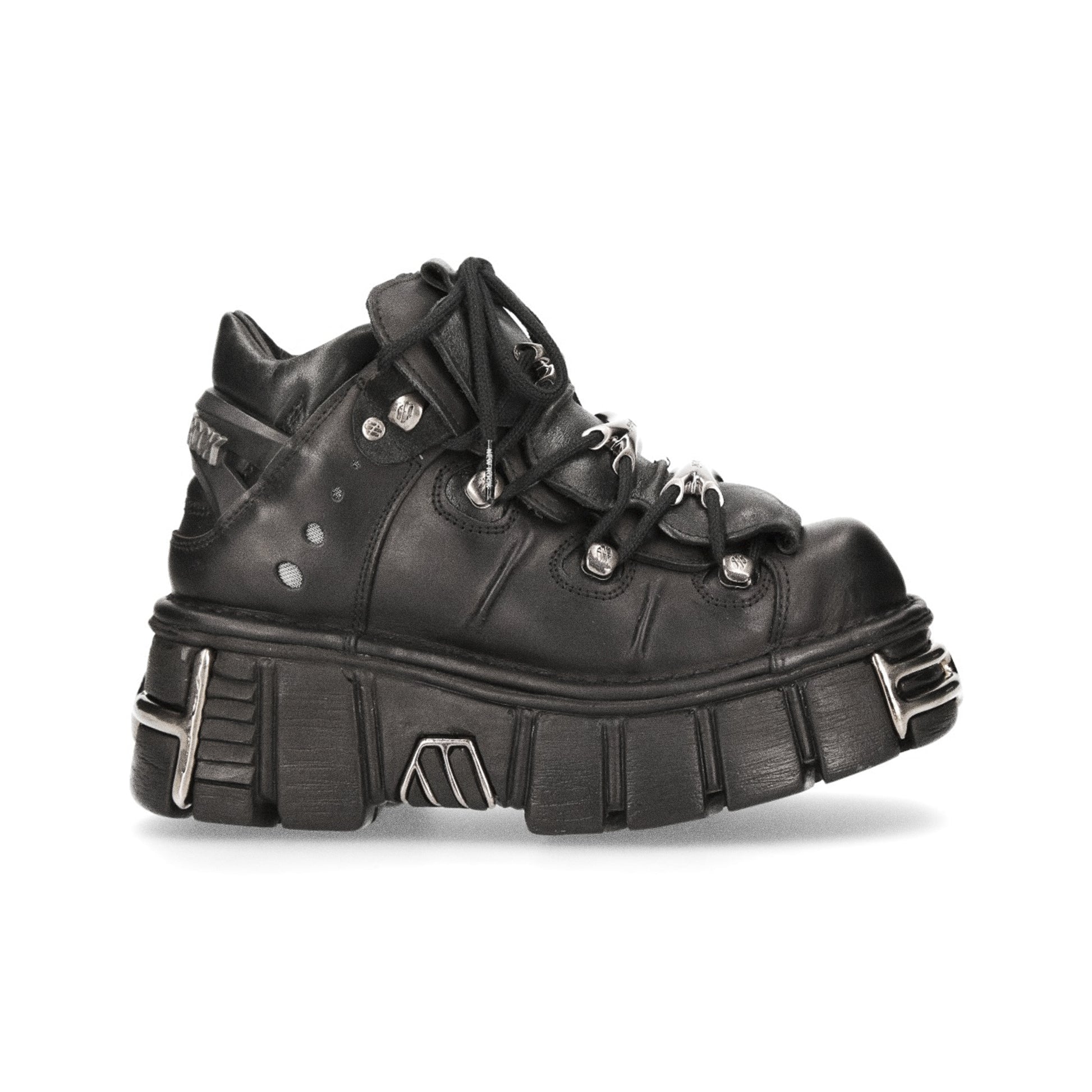 Botines militares New Rock M.106-S1 color negro vista lateral exterior