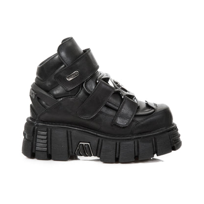 Botines militares New Rock M.285-S41 color negro vista lateral exterior