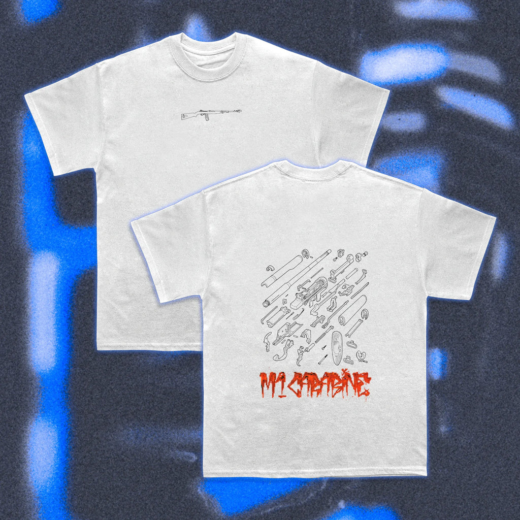  Halfcurve brand Carbine design white short sleeve t-shirt - full view